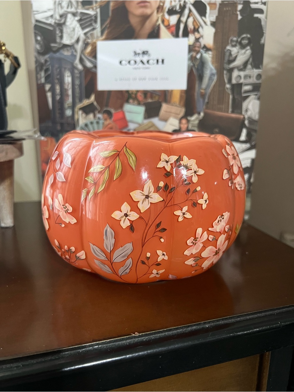 Bath and Body Works glass Pumpkin three wick holder